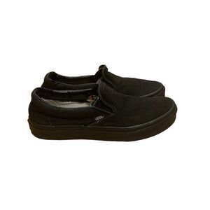 Vans Slip-On Black/Black Canvas Classic Unisex Shoes Mens 8 Women's 9.5